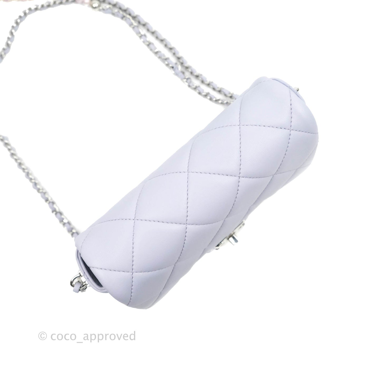 Chanel Quilted My Perfect Mini With Pearl Lilac Lambskin Silver Hardware