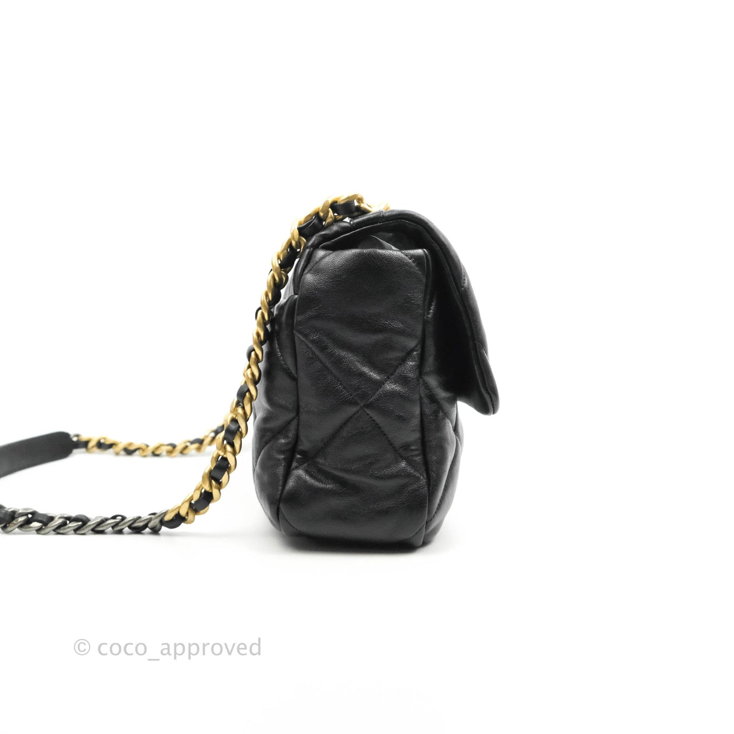 Chanel 19 Medium Black Goatskin Mixed Hardware