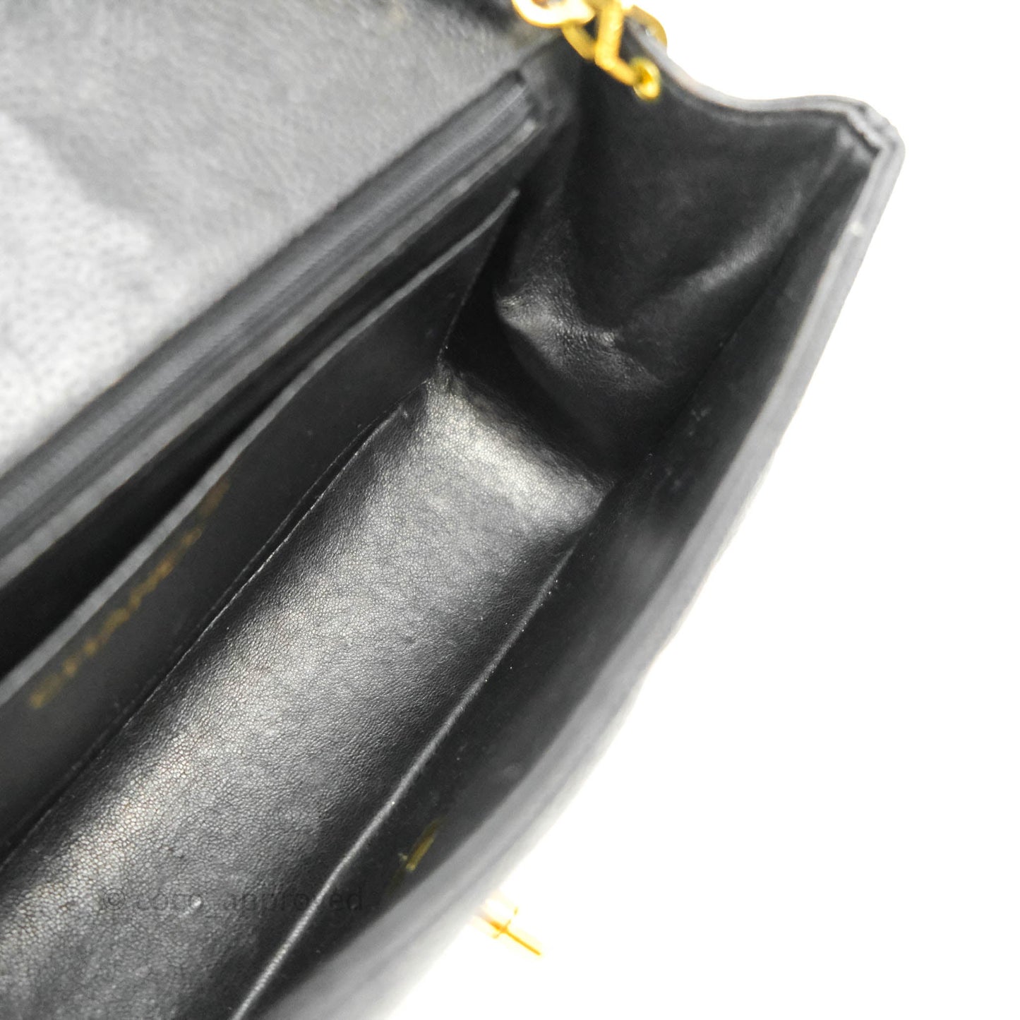 Chanel Small Vintage Quilted Classic Diana Flap Bag Black Caviar 24K Gold Hardware