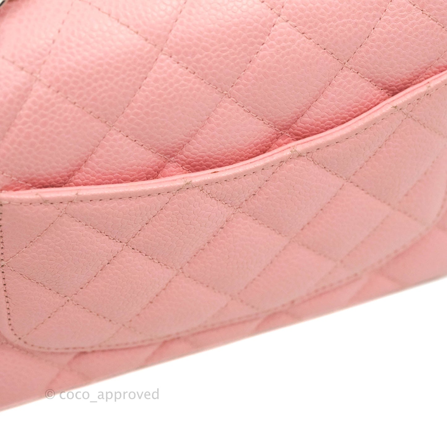 Chanel Quilted Vintage Mini Square Flap Pink Caviar Silver Hardware