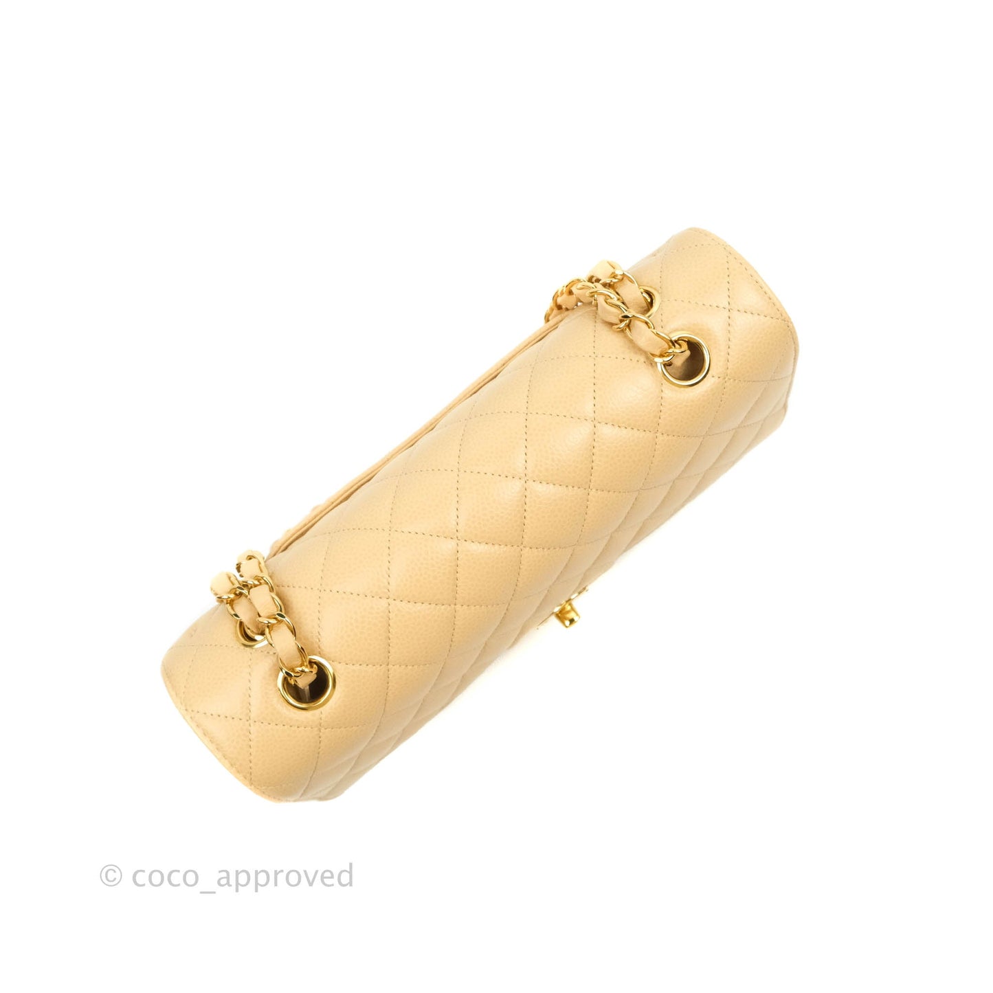 Chanel Classic M/L Medium Double Flap Beige Caviar Gold Hardware