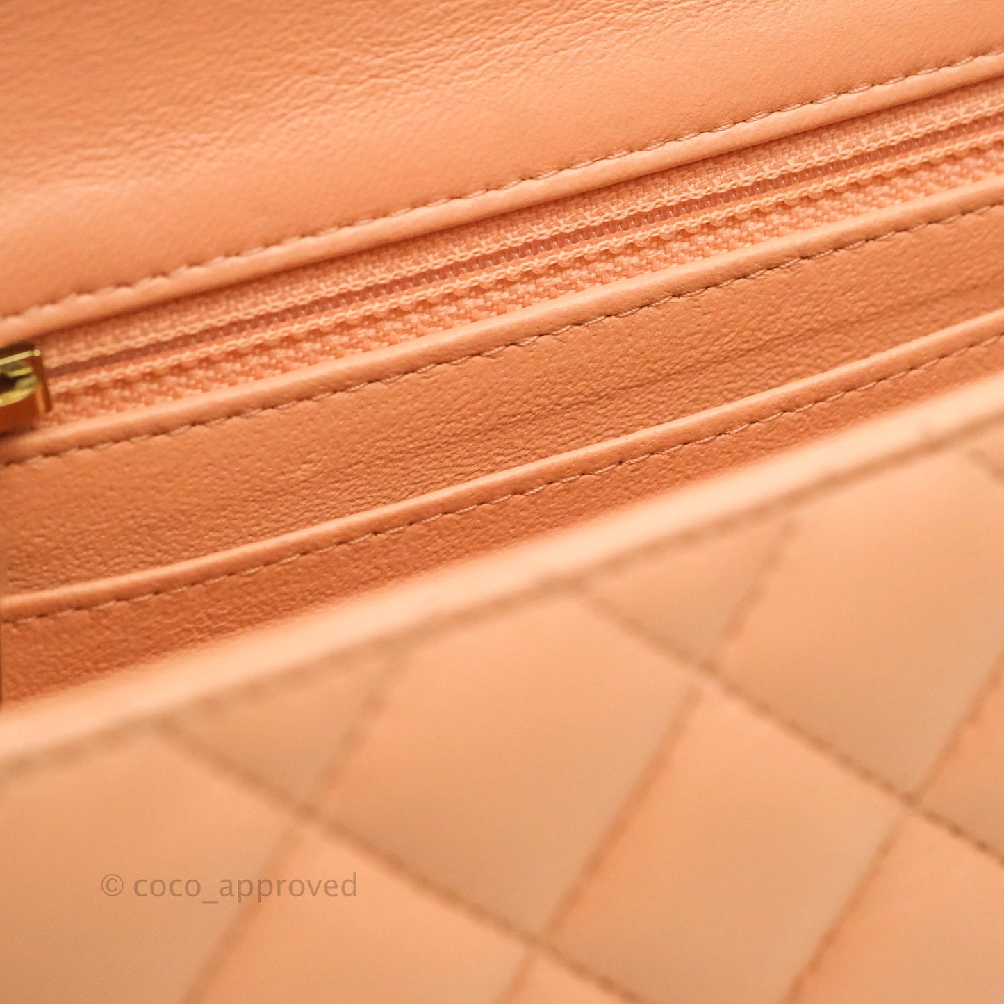 Chanel Quilted Mini Square Light Beige Pink Lambskin Gold Hardware