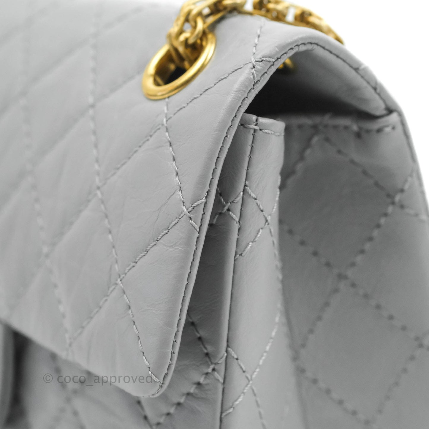 Chanel Mini Reissue 224 Grey Aged Calfskin Aged Gold Hardware