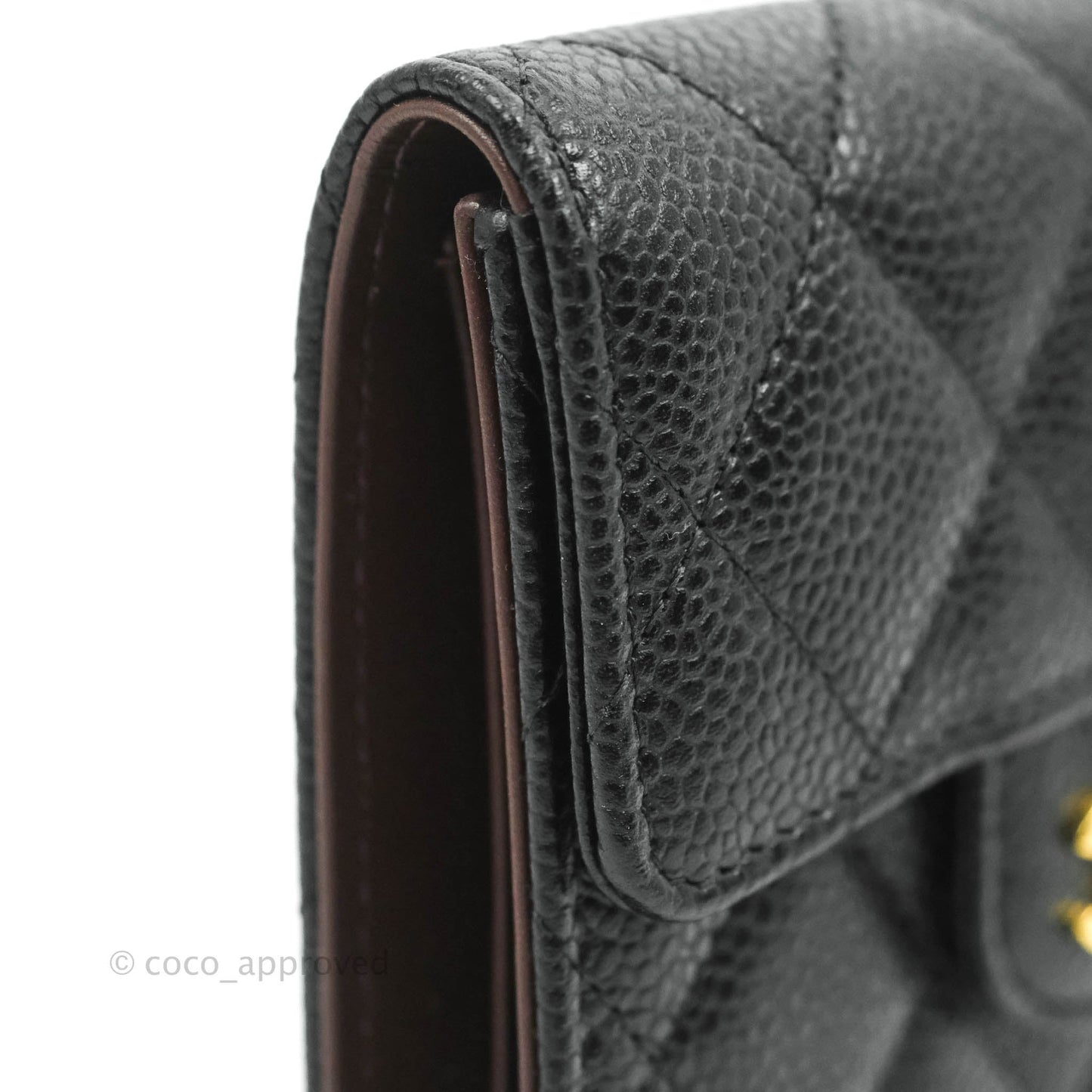 Chanel Classic Flap Wallet Black Caviar Gold Hardware