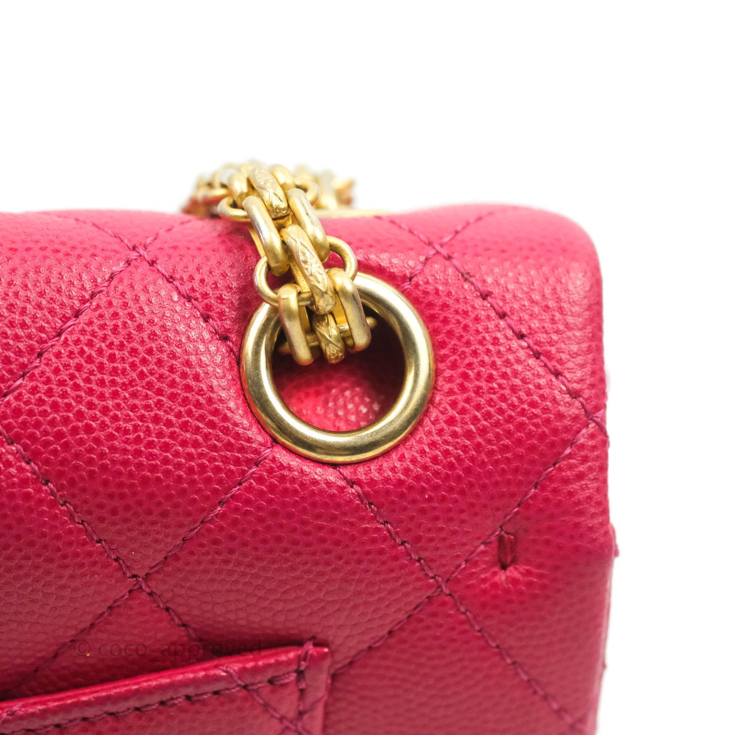 Chanel Reissue 224 Flap Quilted Fuschia Pink Caviar Aged Gold Hardware