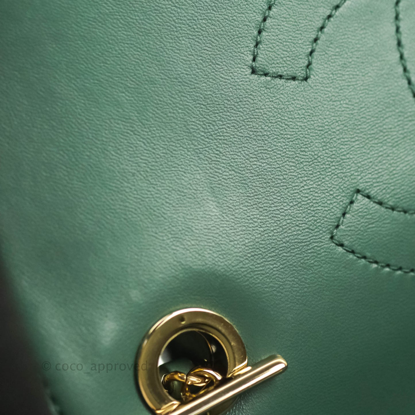 Chanel Quilted Trendy CC Small Green Lambskin Gold Hardware