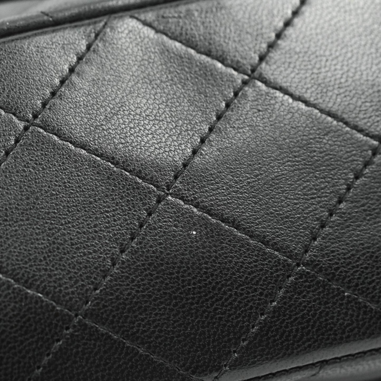 Chanel Classic M/L Medium Double Flap Black Lambskin Gold Hardware