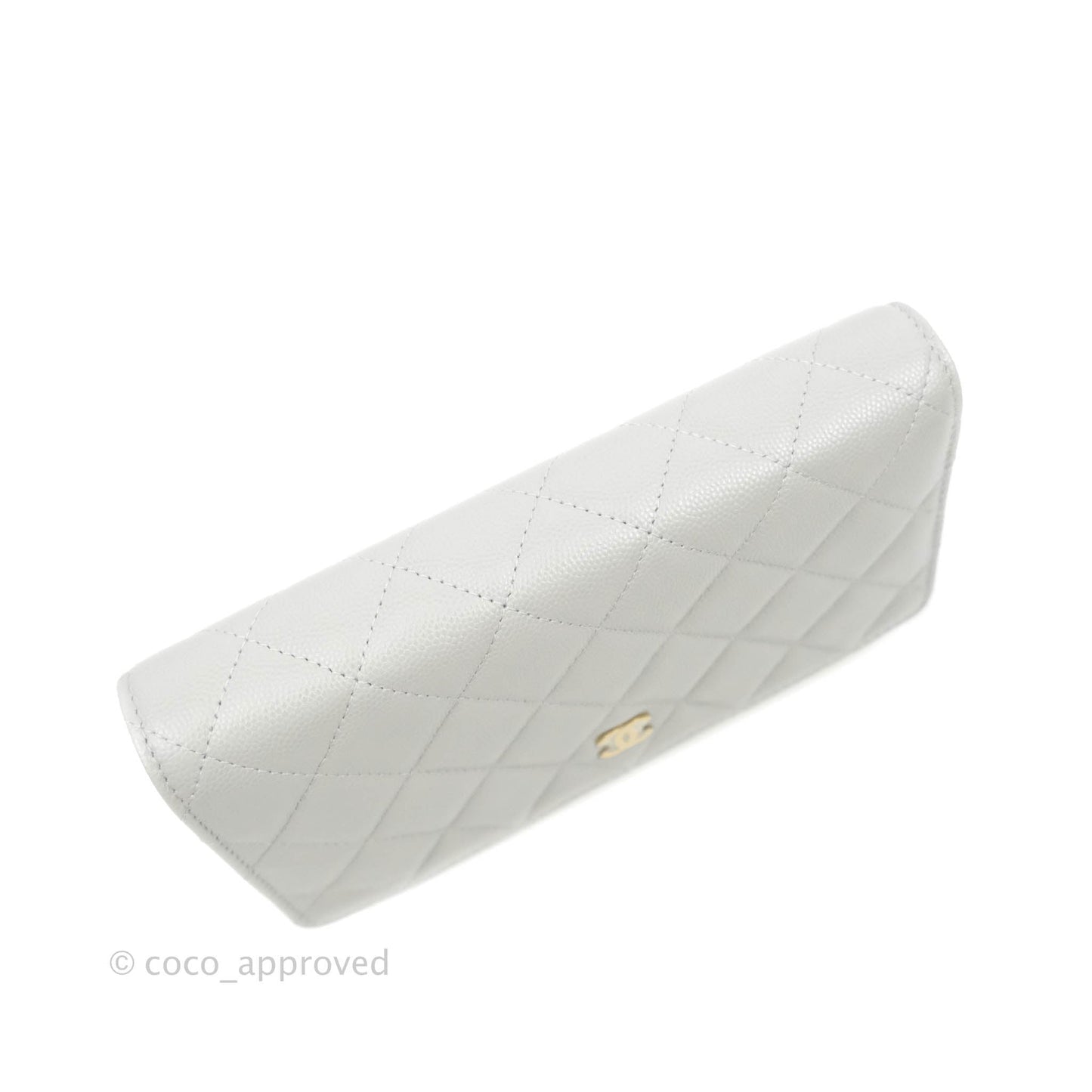 Chanel Quilted Wallet on Chain WOC Grey Caviar Gold Hardware 21A