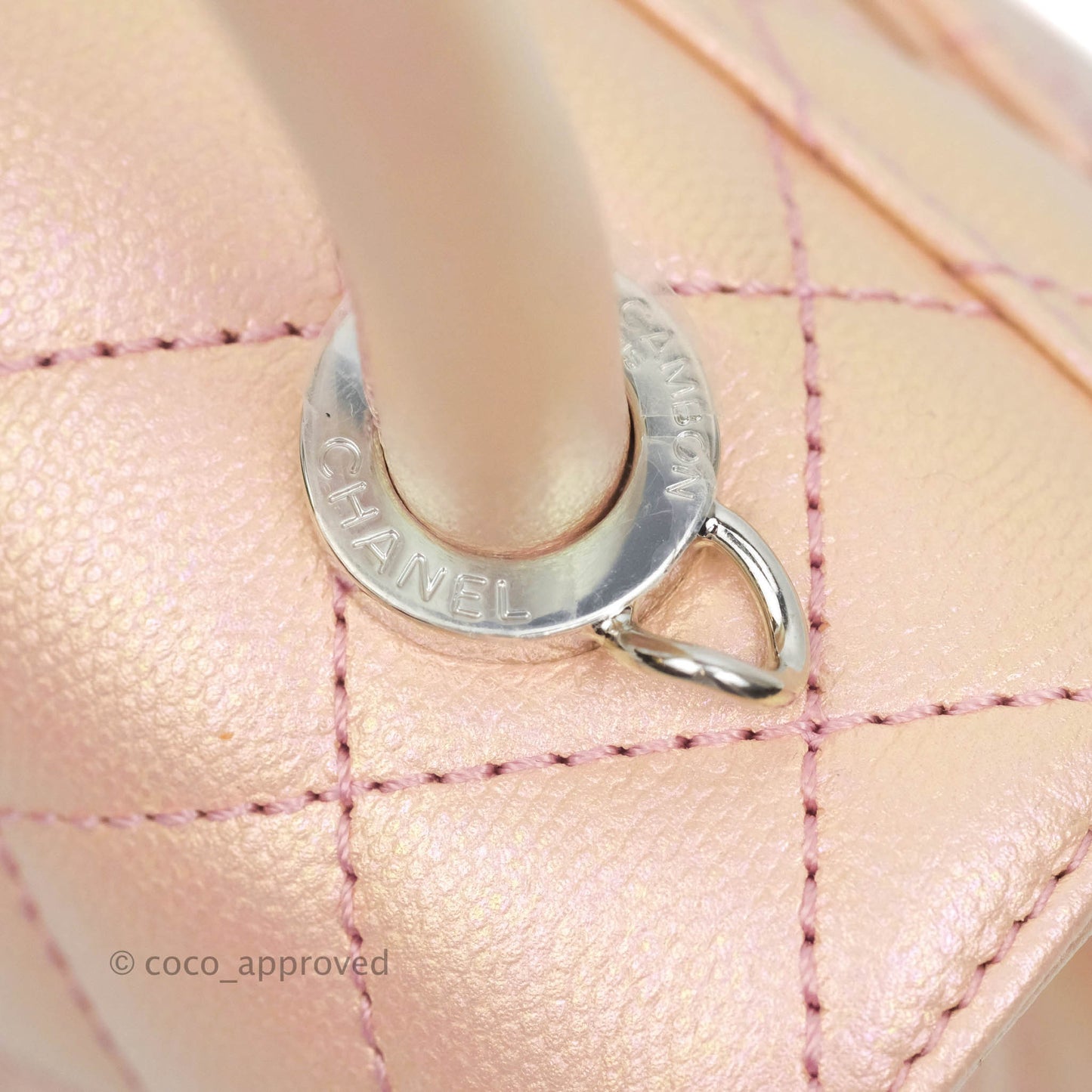 Chanel Extra Mini Coco Handle Iridescent Pink Caviar Rainbow Hardware