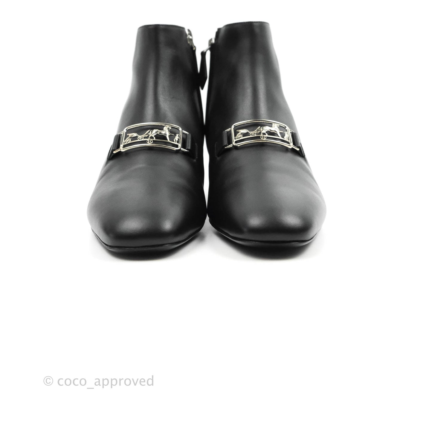 Hermès Black Leather Boots Size 36.5