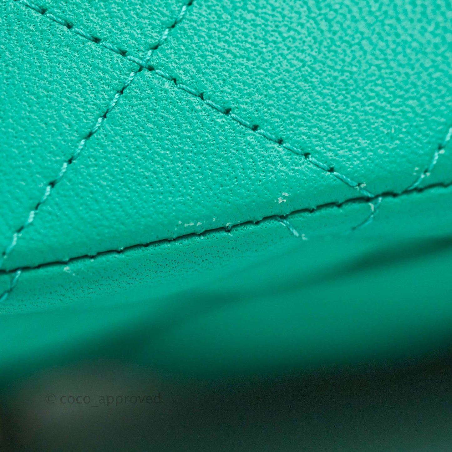 Chanel Quilted M/L Medium Double Flap Green Lambskin Aged Gold Hardware 19S