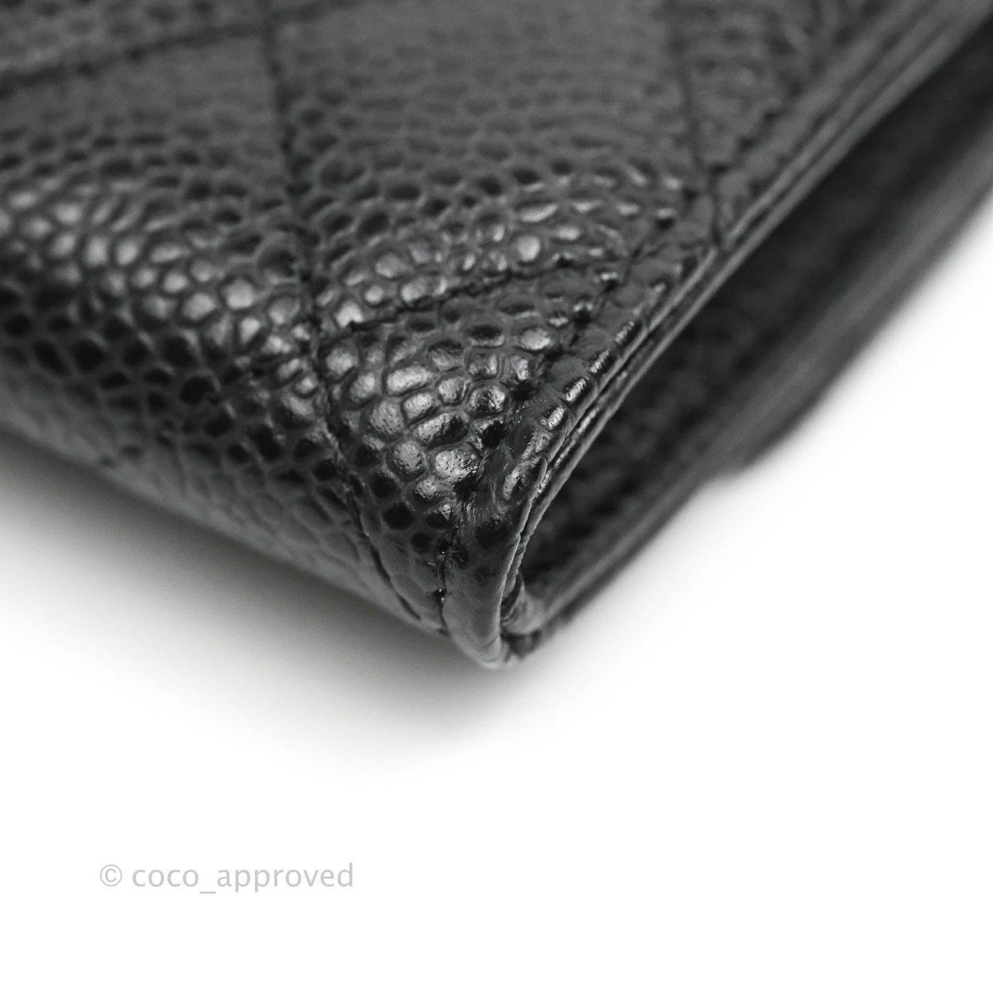 Chanel Classic Quilted Flap Card Holder Black Caviar Gold Hardware