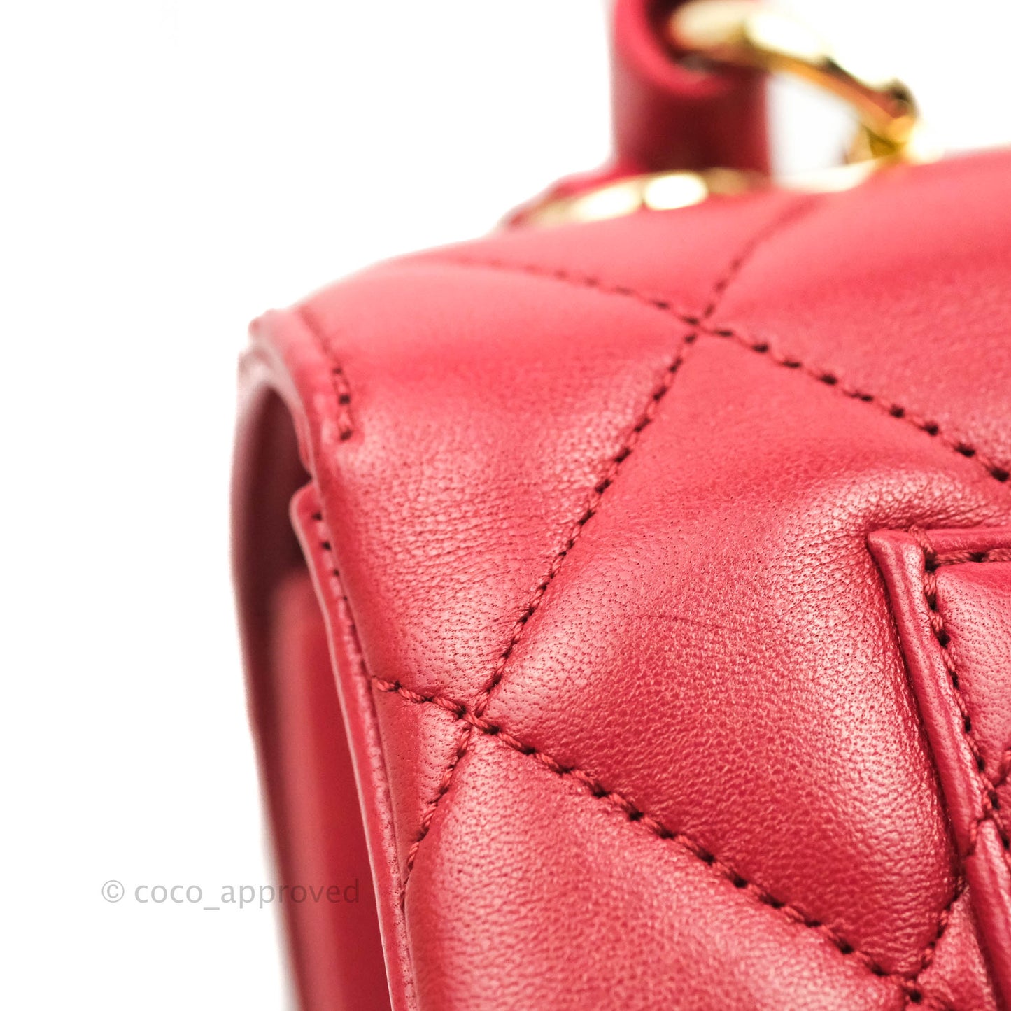 Chanel Small Quilted Trendy CC Red Lambskin Gold Hardware