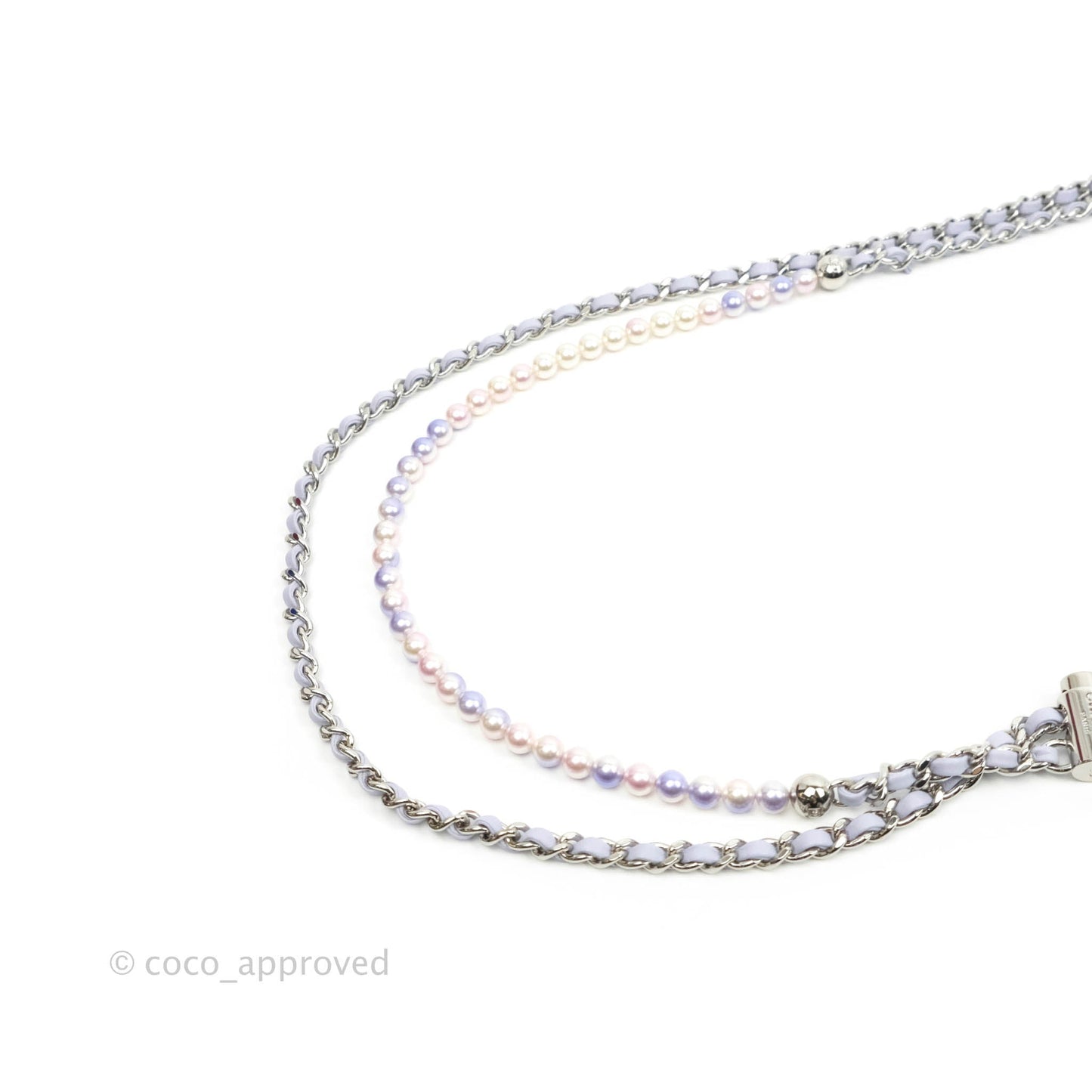 Chanel Quilted My Perfect Mini With Pearl Lilac Lambskin Silver Hardware