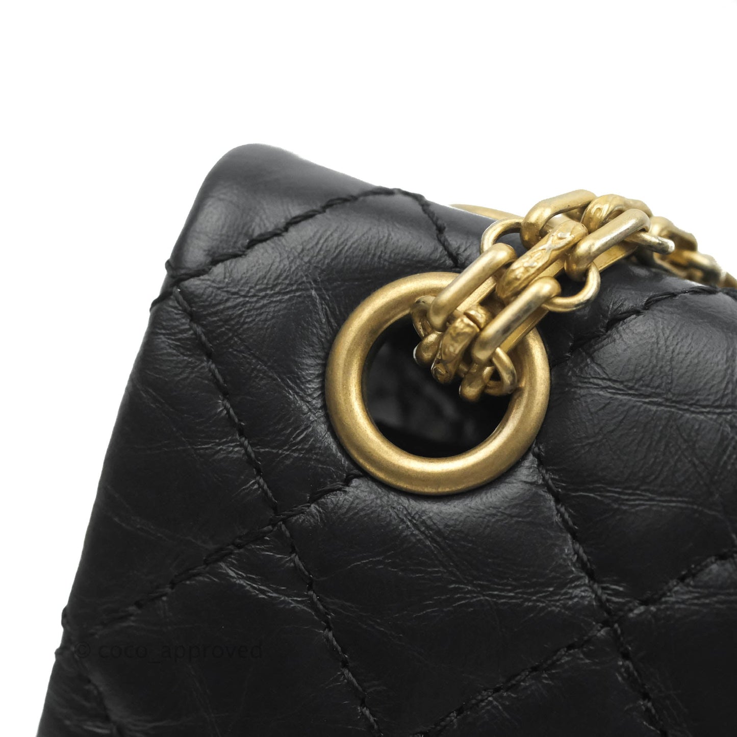 Chanel Mini Reissue 224 Navy Aged Calfskin Aged Gold Hardware