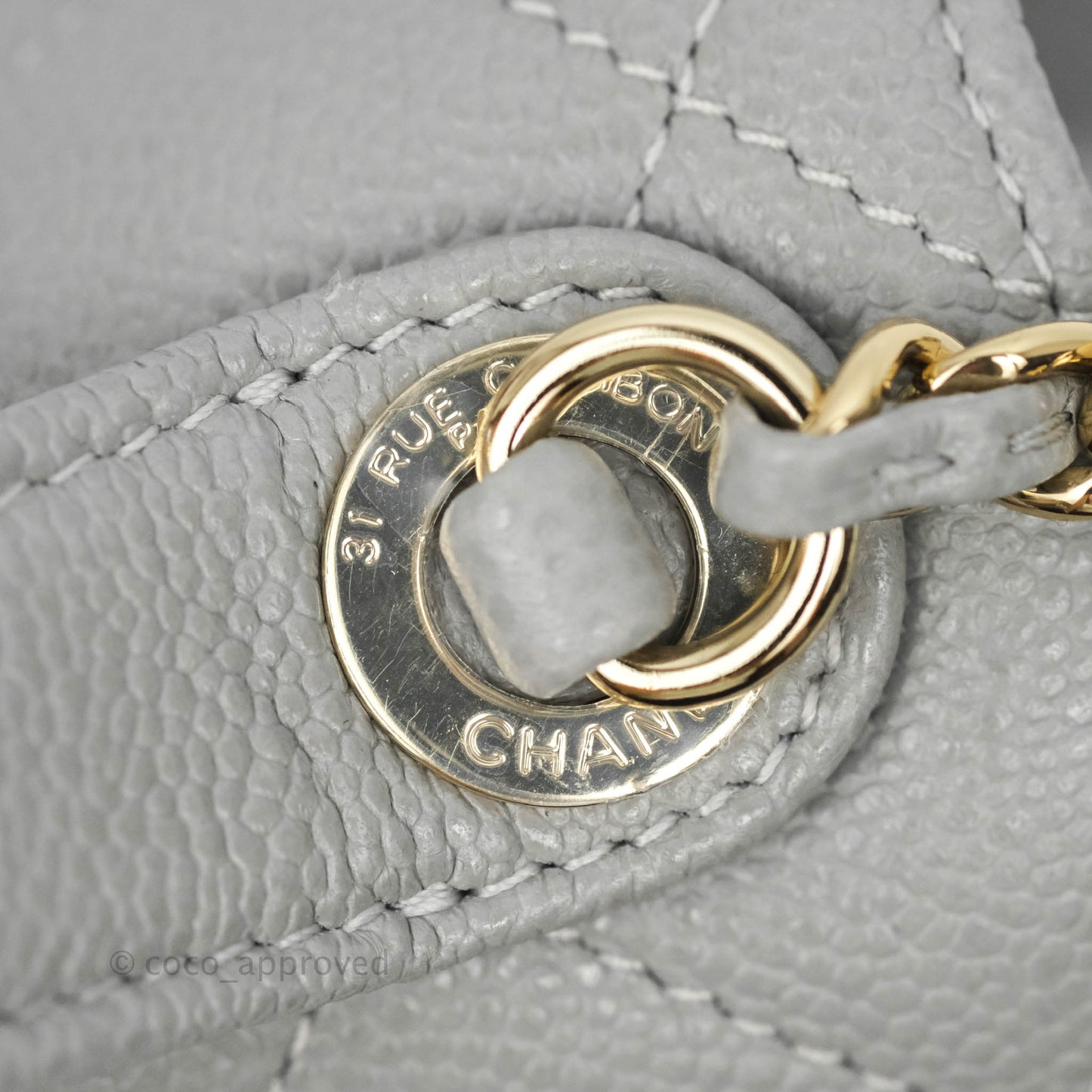 Chanel Quilted Small Business Affinity Flap Grey Caviar Gold Hardware