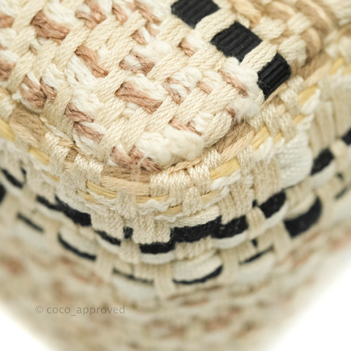 Chanel M/L Medium Flap Beige Tweed Chain Braid Aged Gold Hardware 19P