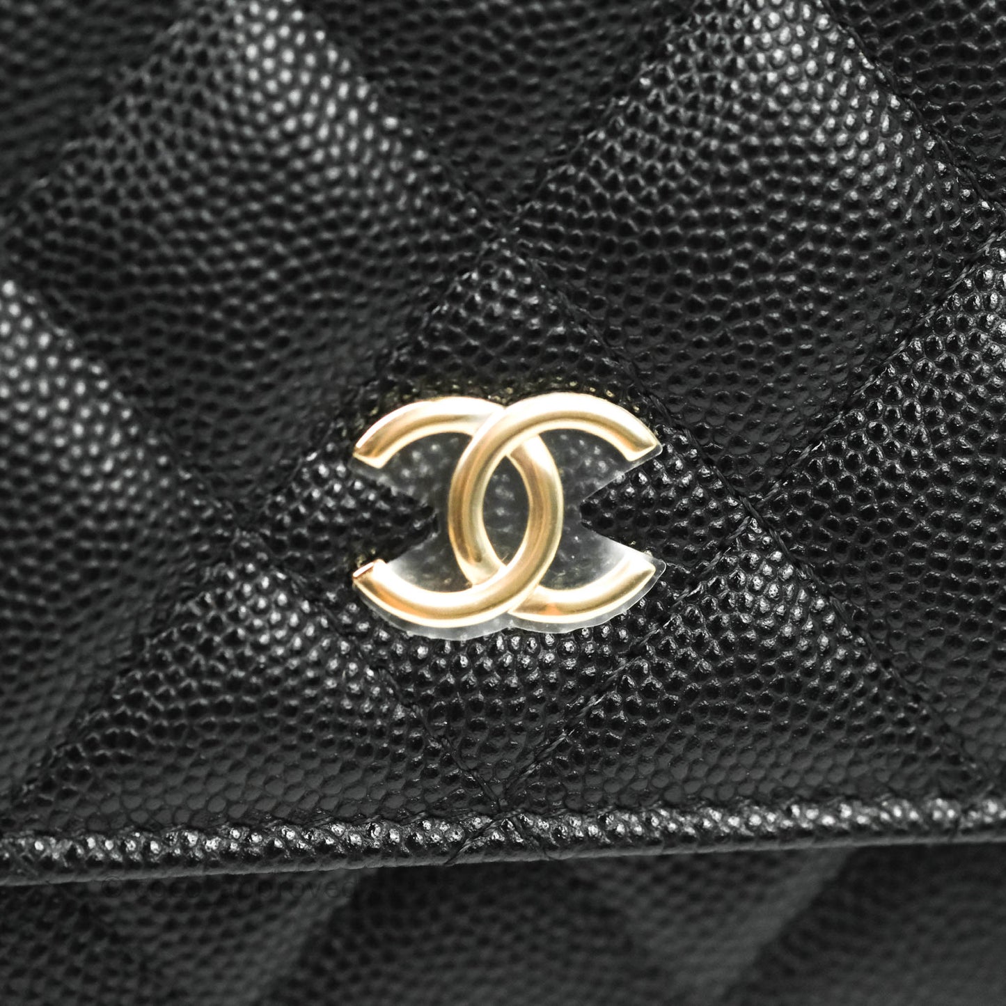Chanel Quilted WOC Black Caviar Gold Hardware With Charms