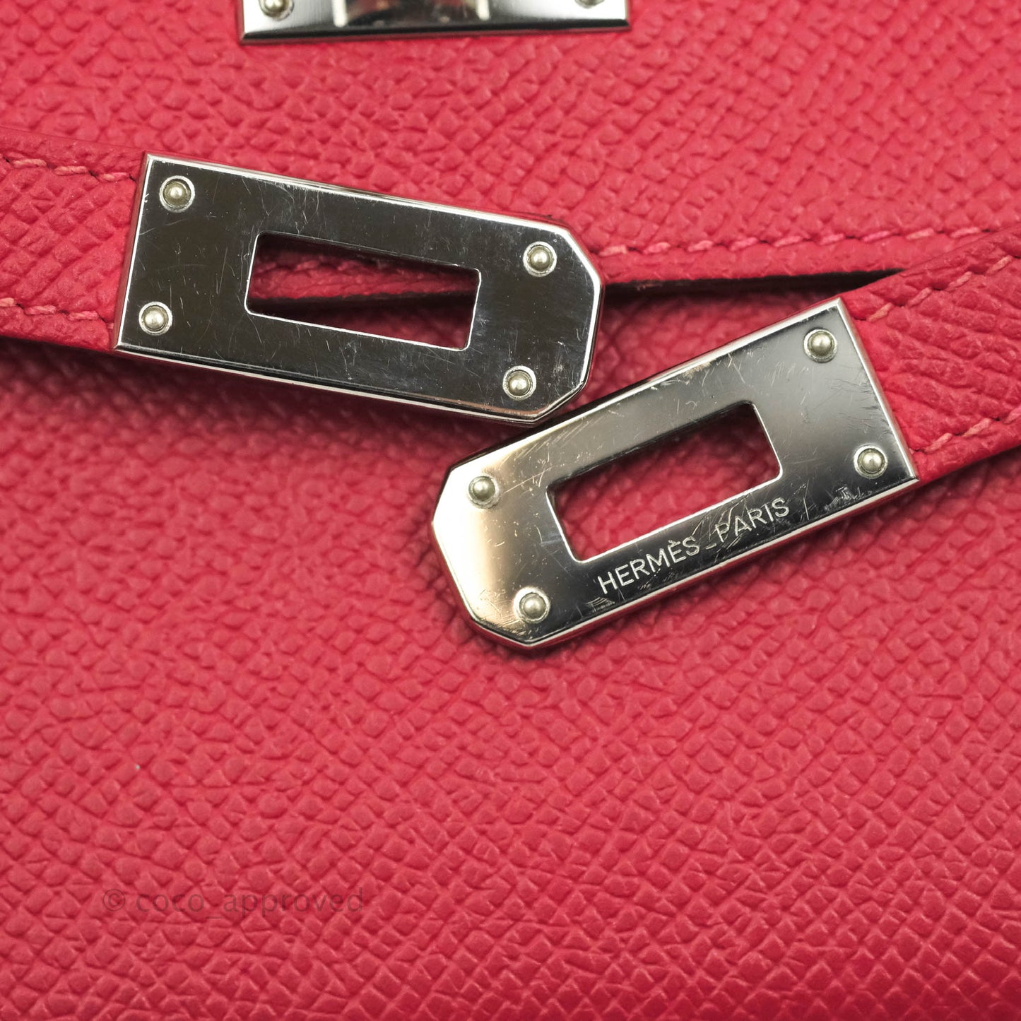 Hermès Kelly Wallet Red Epsom Palladium Hardware