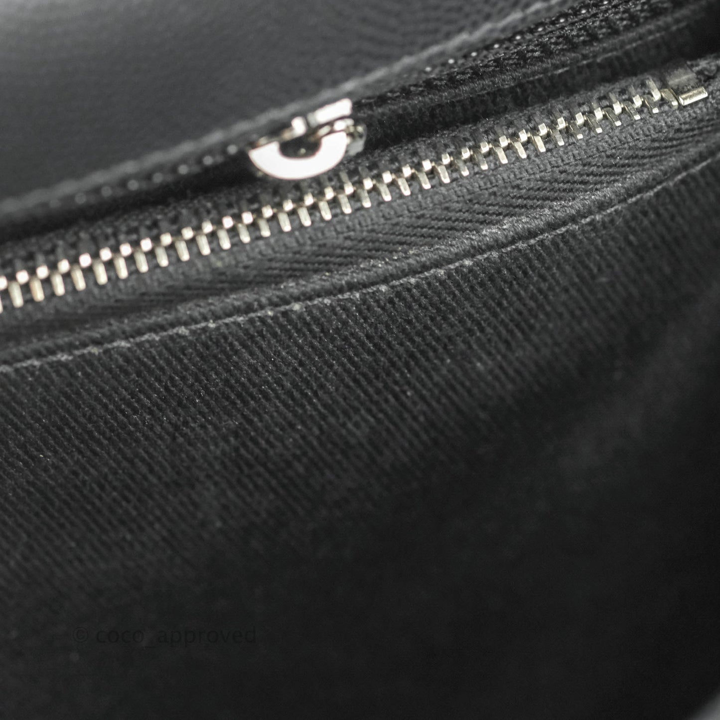 Chanel Medium (Small) Coco Handle Chevron Dark Grey Caviar Black Hardware