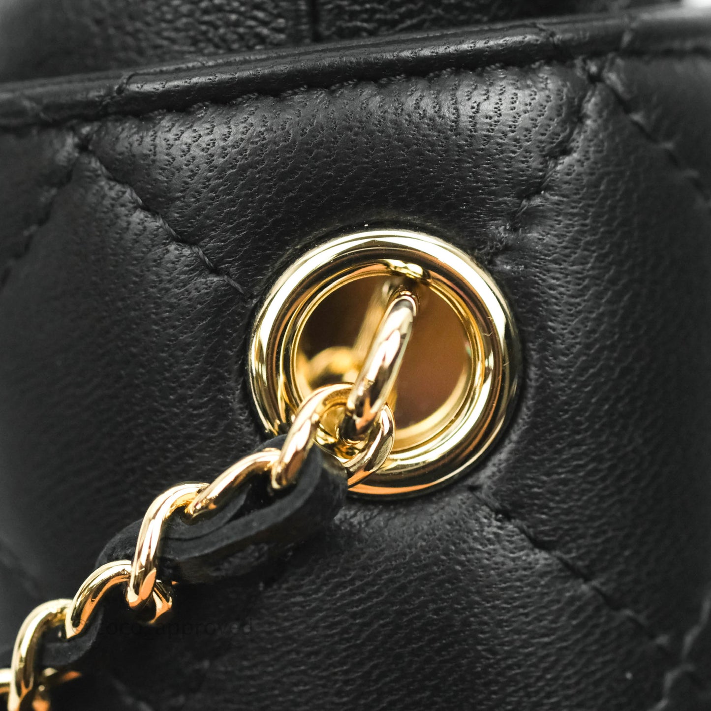 Chanel Mini Bucket With Chain Black Lambskin Gold Hardware 21A