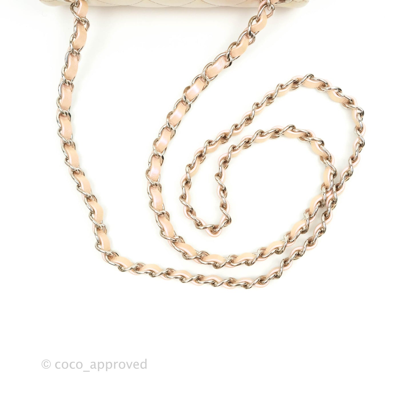 Chanel Mini Square Quilted Iridescent Pink Silver Hardware