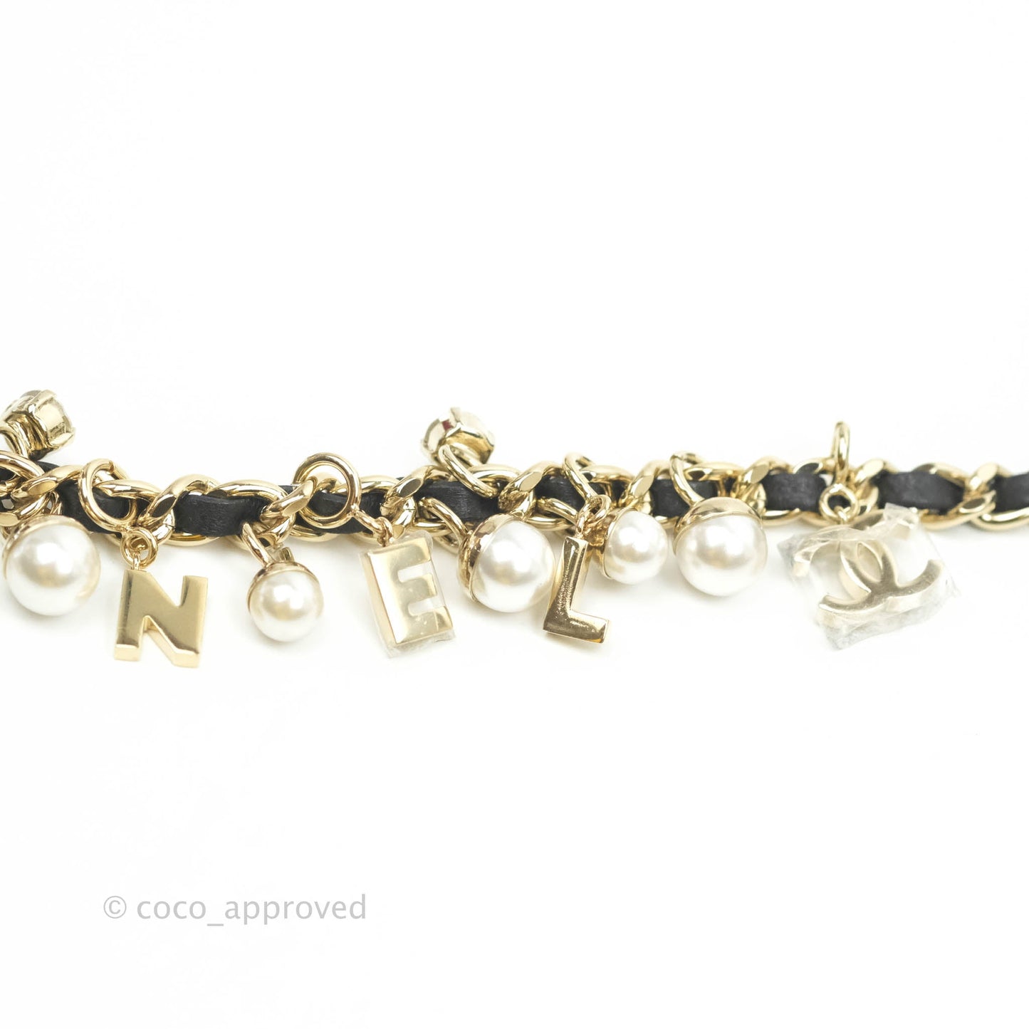 Chanel Pearl Charm Clutch With Chain Black Shiny Calfskin Gold Hardware