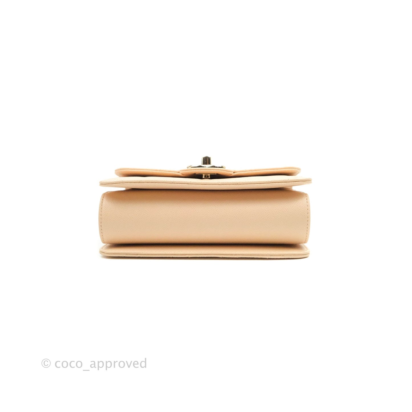 Chanel Quilted Small Like The Wallet Flap Light Beige Caviar Light Gold Hardware 22C