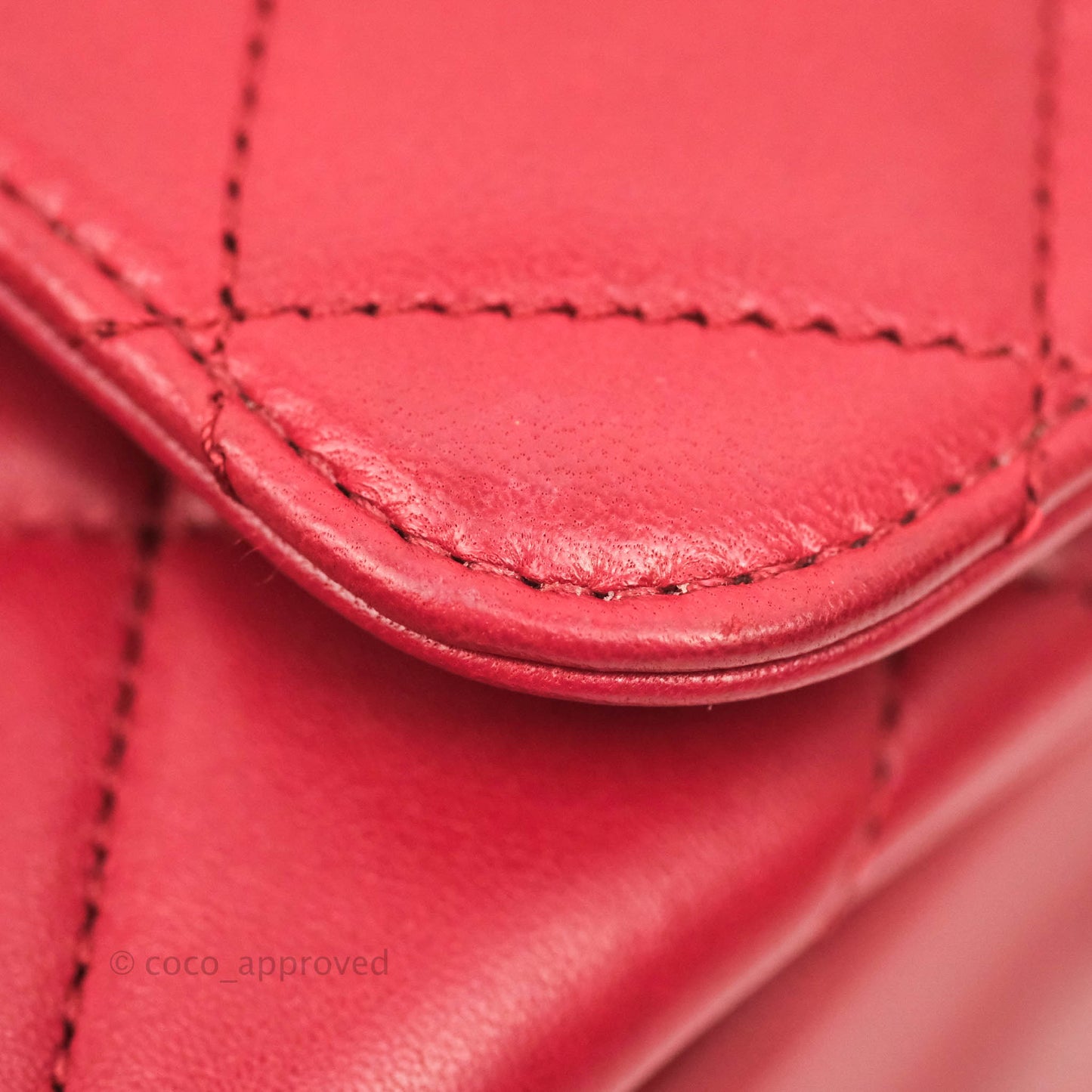 Chanel Small Quilted Trendy CC Red Lambskin Gold Hardware