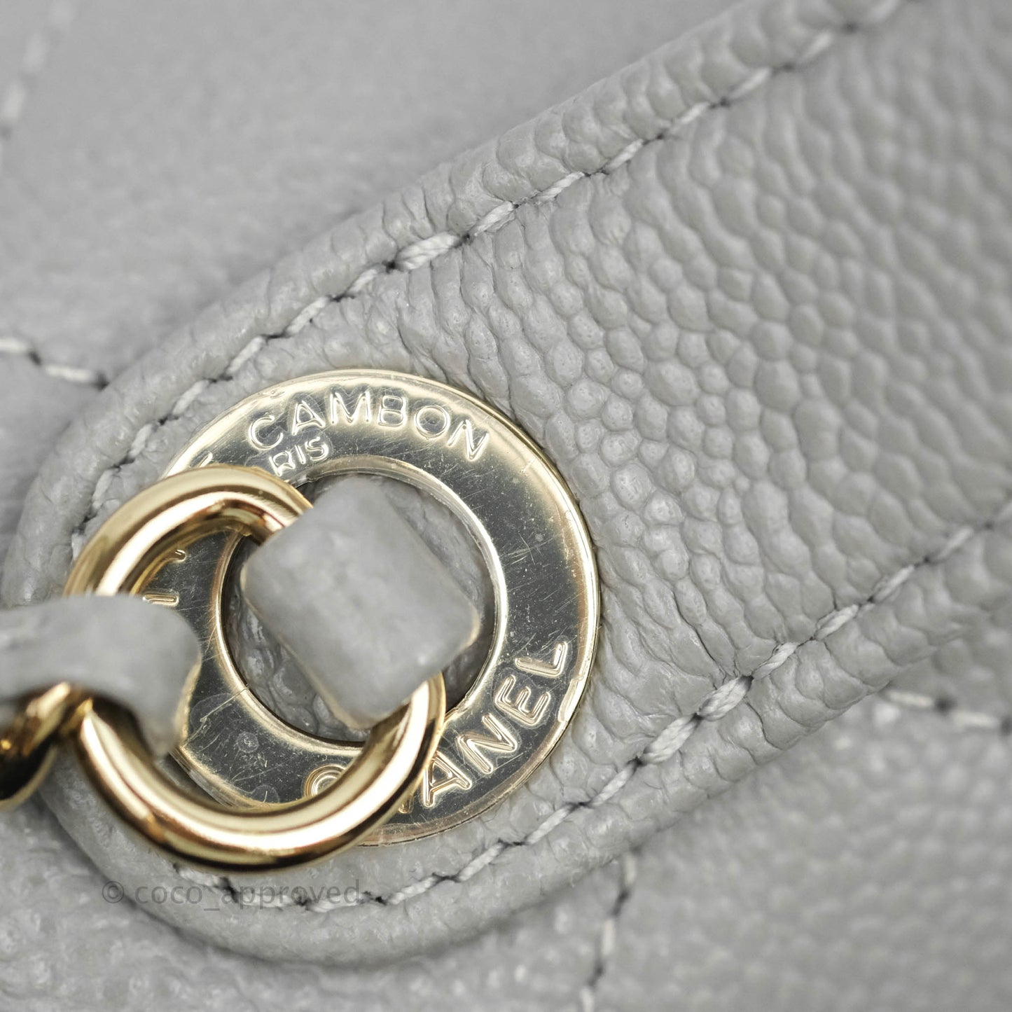Chanel Quilted Small Business Affinity Flap Grey Caviar Gold Hardware