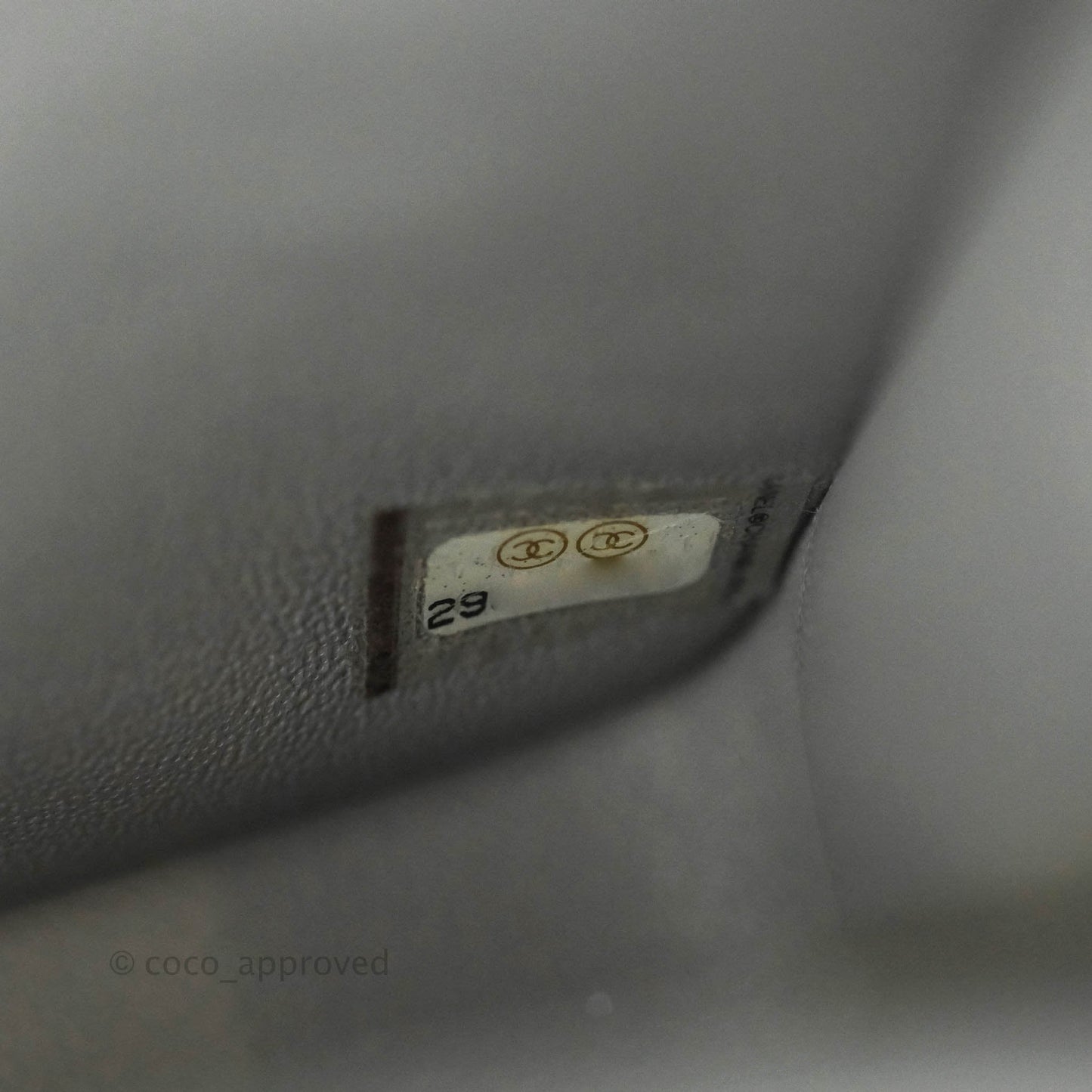 Chanel Mini Square Chevron Grey Lambskin Gold Hardware