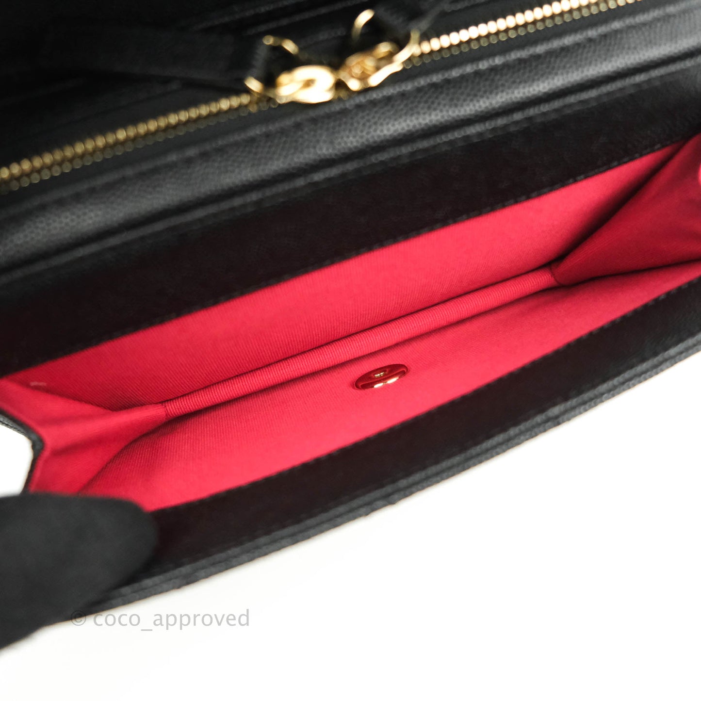 Chanel Quilted Like The Wallet Medium Flap Black Caviar Gold Hardware 22C