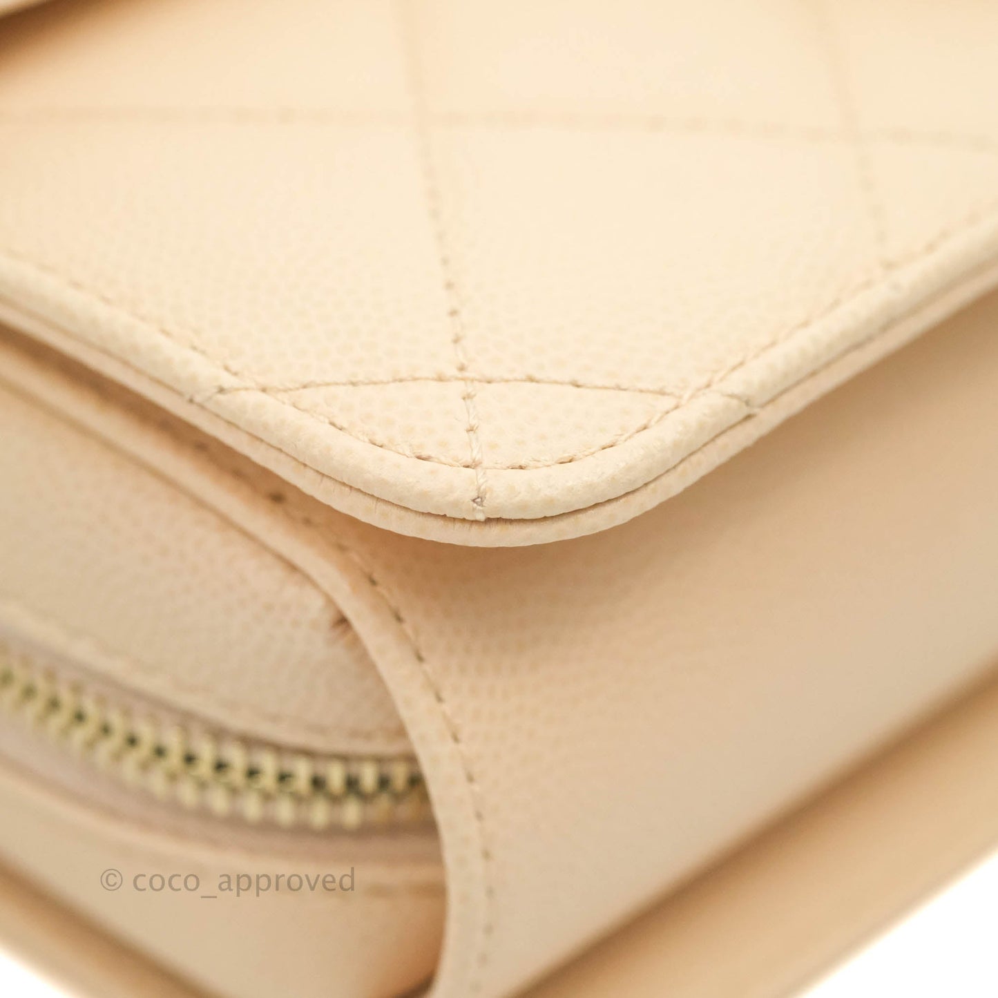 Chanel Quilted Small Like The Wallet Flap Light Beige Caviar Light Gold Hardware 22C