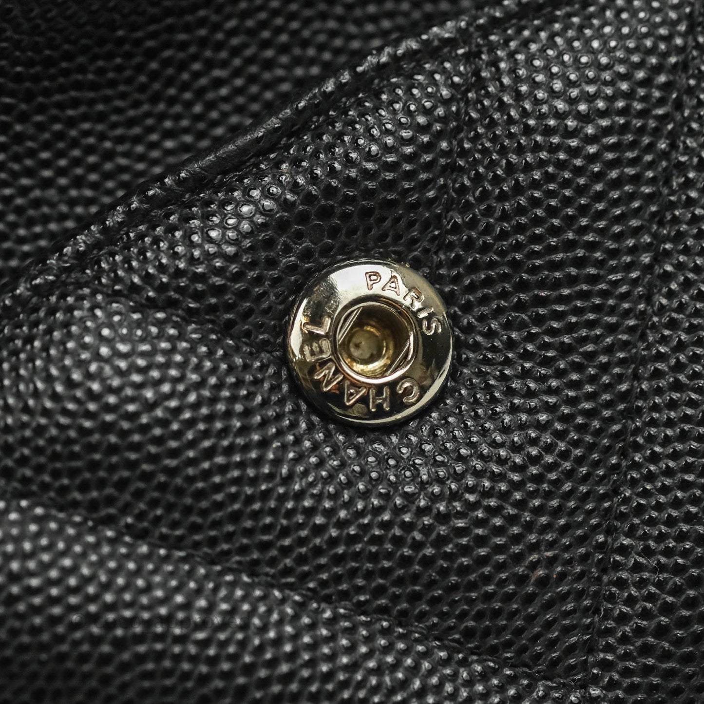 Chanel Classic M/L Medium Chevron Double Flap Black Caviar Silver Hardware