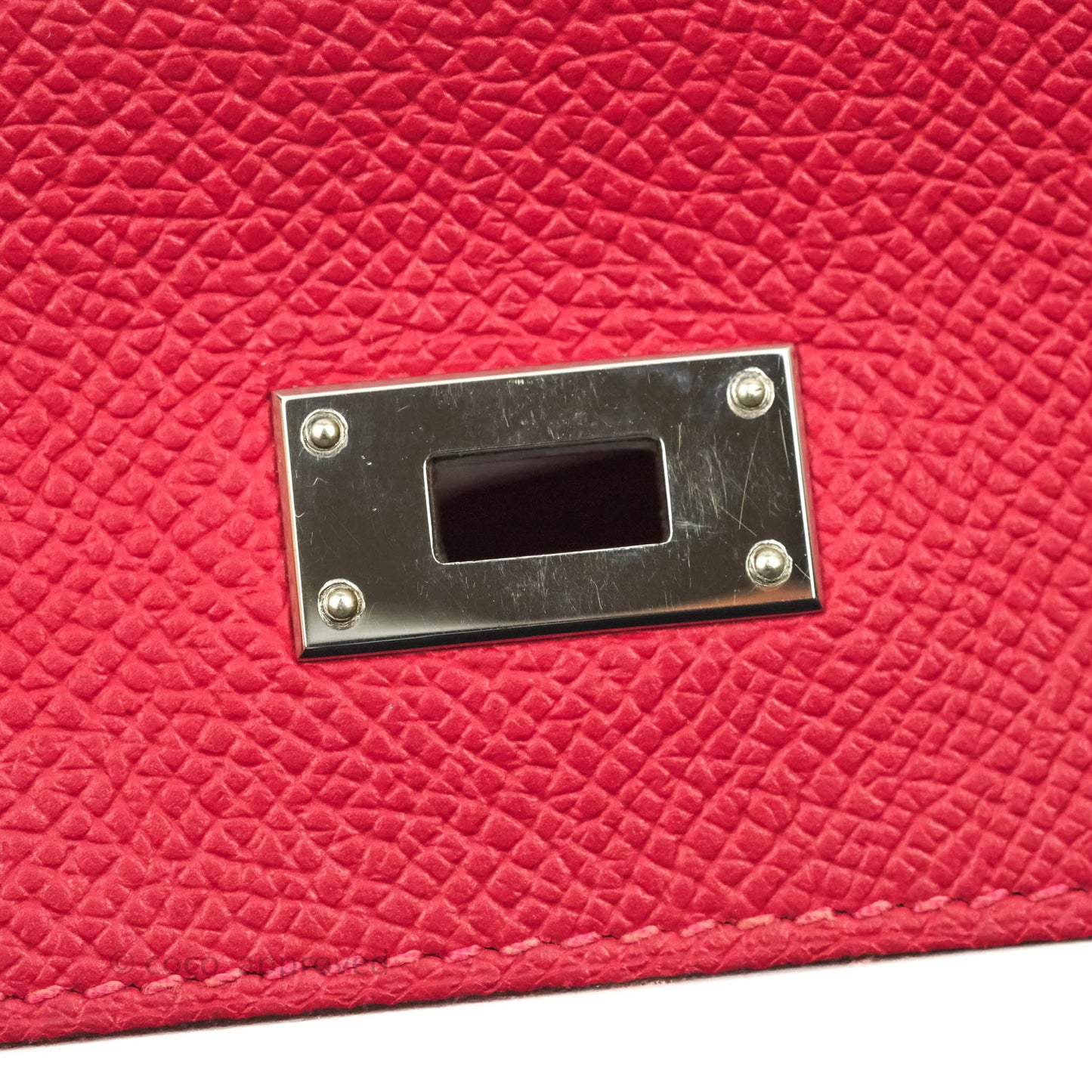 Hermès Kelly Wallet Red Epsom Palladium Hardware