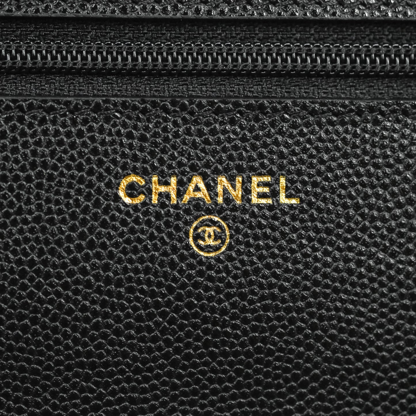 Chanel Quilted WOC Black Caviar Gold Hardware With Charms