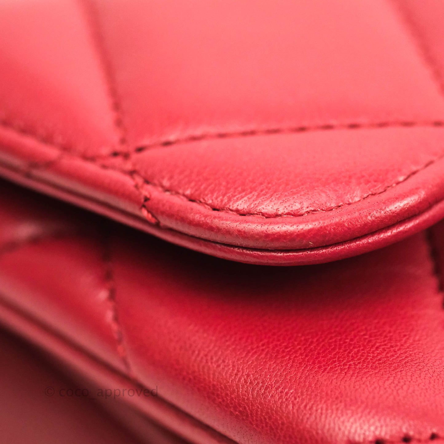 Chanel Small Quilted Trendy CC Red Lambskin Gold Hardware