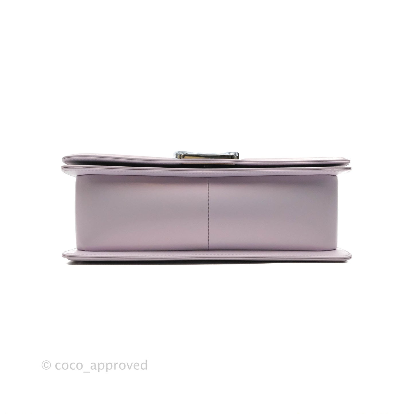 Chanel Quilted Medium Boy Iridescent Lilac Calfskin Light Gold Hardware