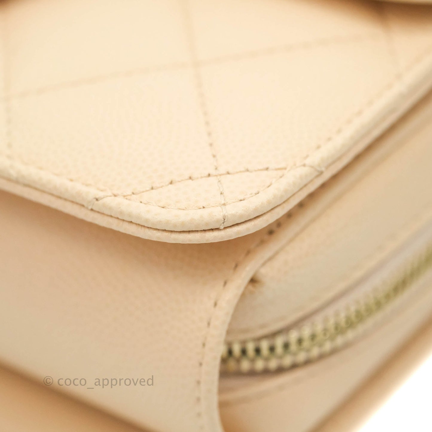 Chanel Quilted Small Like The Wallet Flap Light Beige Caviar Light Gold Hardware 22C