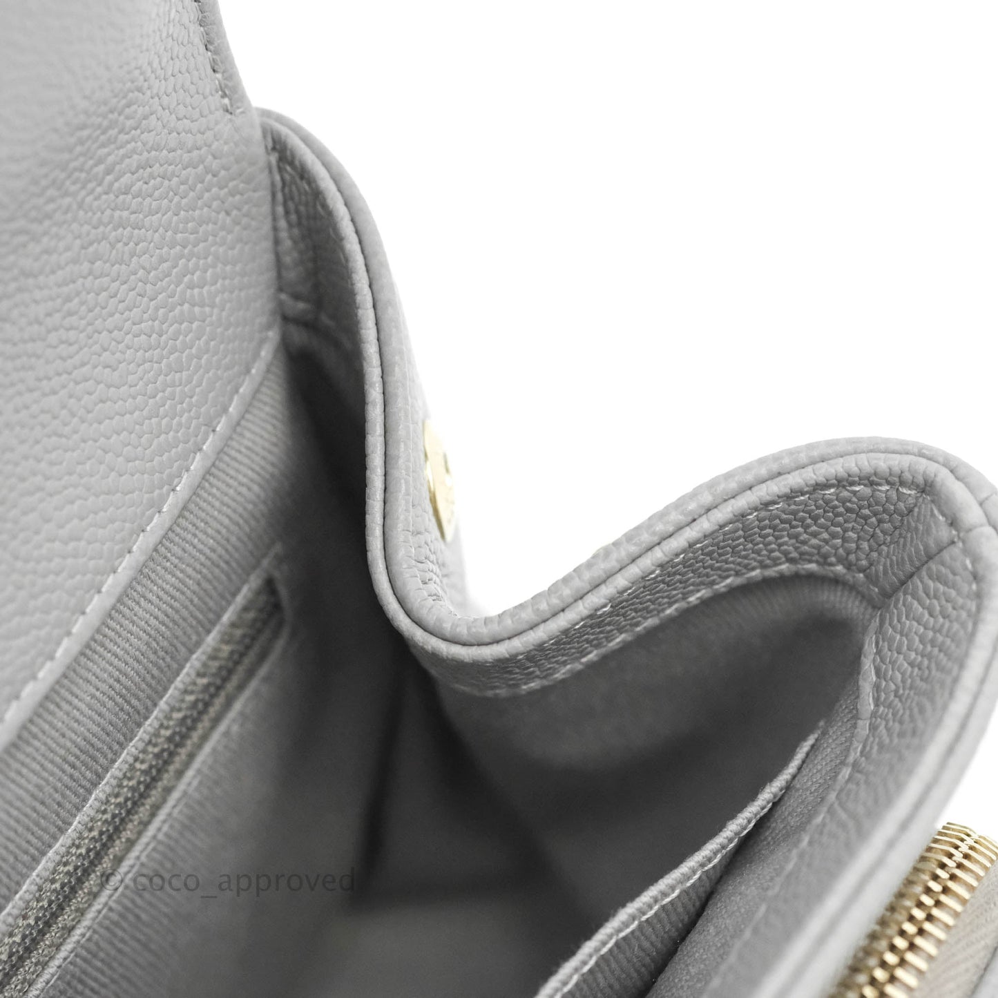 Chanel Quilted Small Business Affinity Flap Grey Caviar Gold Hardware