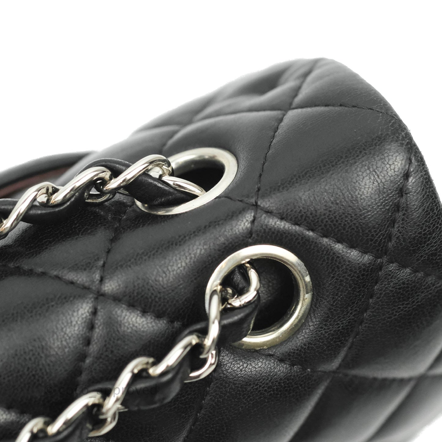 Chanel Classic M/L Medium Double Flap Black Lambskin Silver Hardware