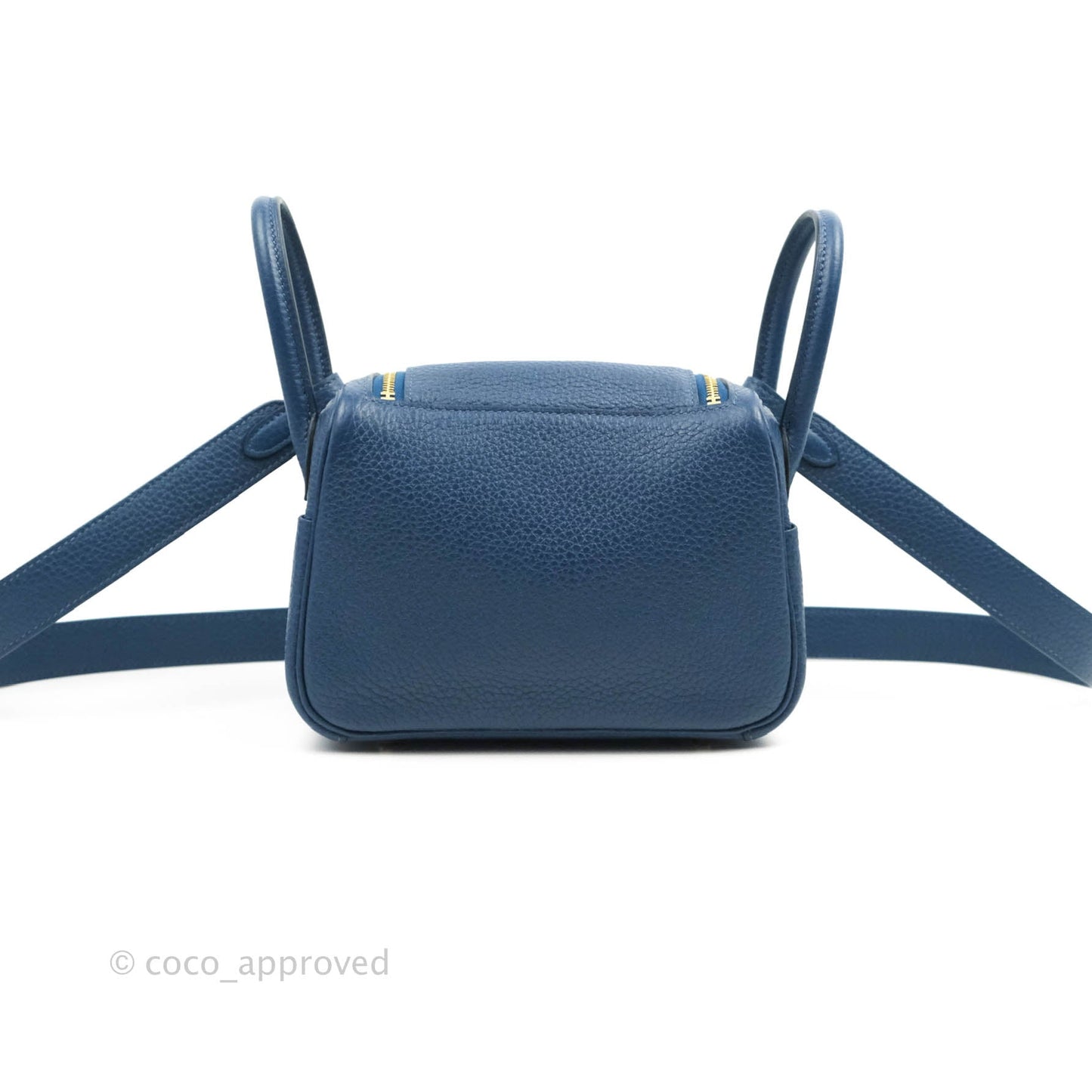 Hermès Mini Lindy 20 Deep Blue Clemence Gold Hardware