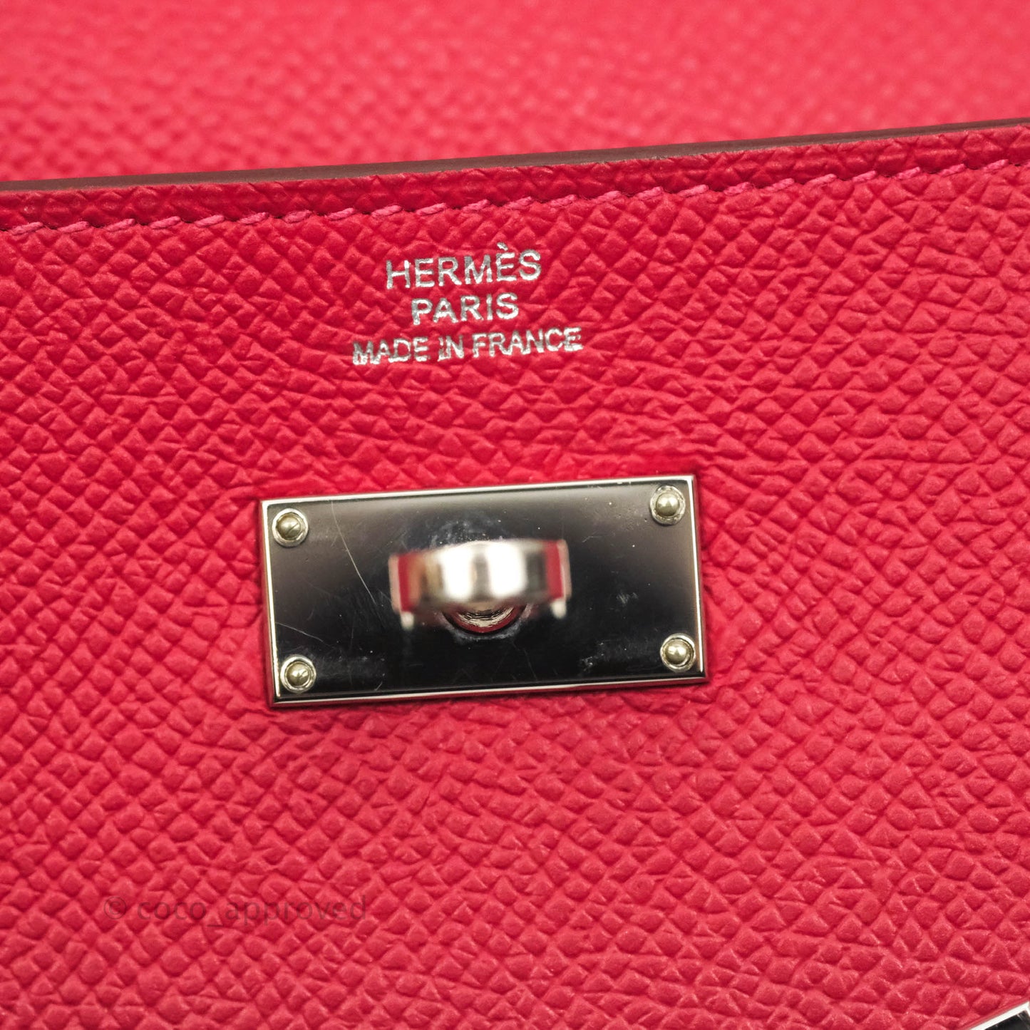 Hermès Kelly Wallet Red Epsom Palladium Hardware