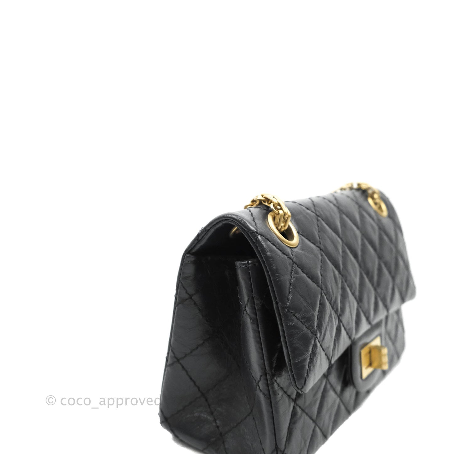 Chanel Mini Reissue 224 Navy Aged Calfskin Aged Gold Hardware