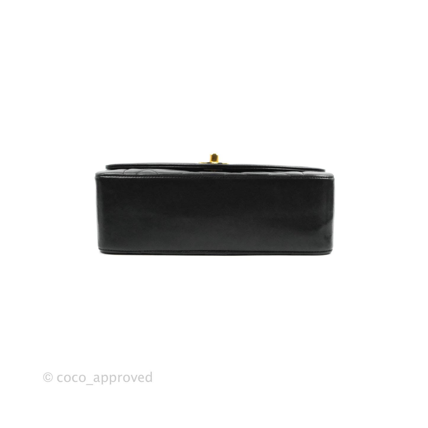 Chanel Vintage Small Quilted Classic Diana Flap Bag Black Lambskin 24K Gold Hardware