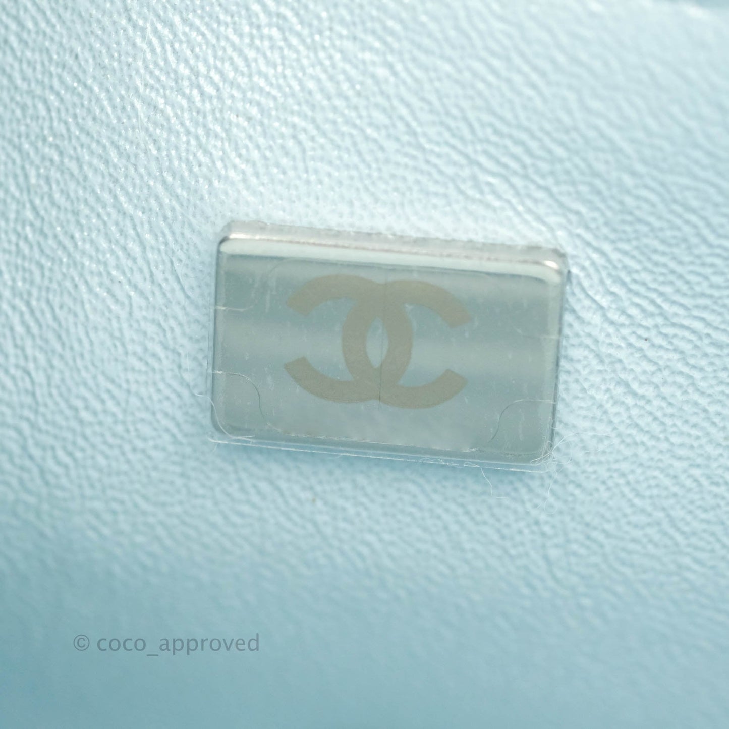 Chanel Quilted Mini Rectangular Flap Iridescent Blue Silver Hardware