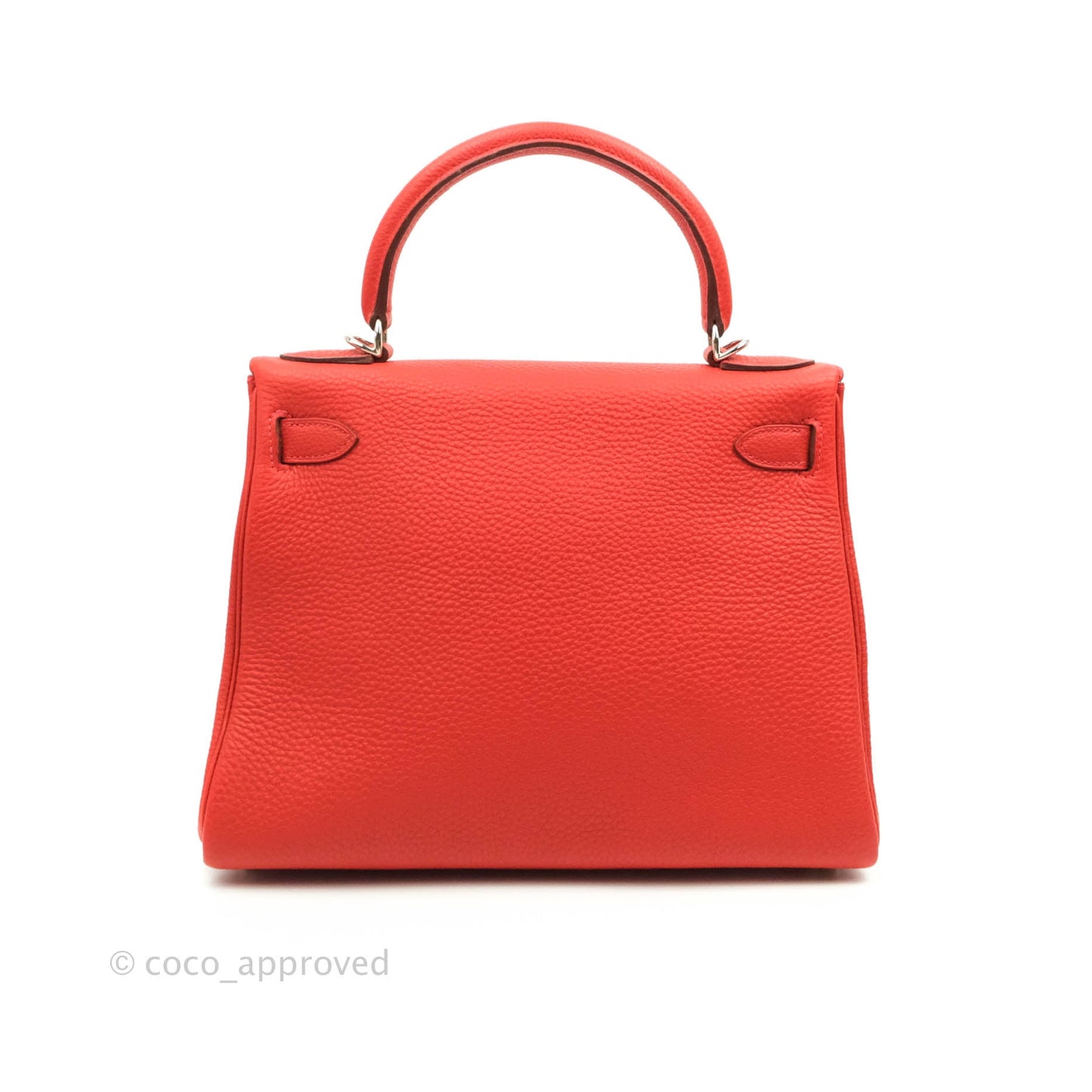 Hermès Kelly 28 Retourne Taurillon Red Clemence Palladium Hardware