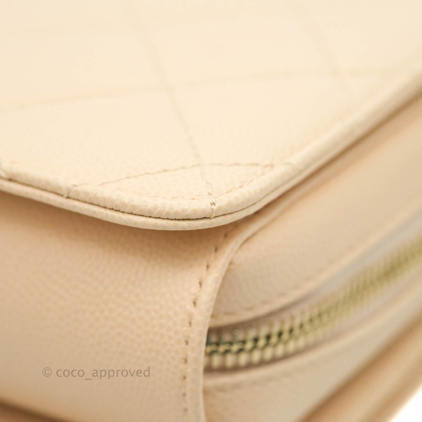 Chanel Quilted Small Like The Wallet Flap Light Beige Caviar Light Gold Hardware 22C
