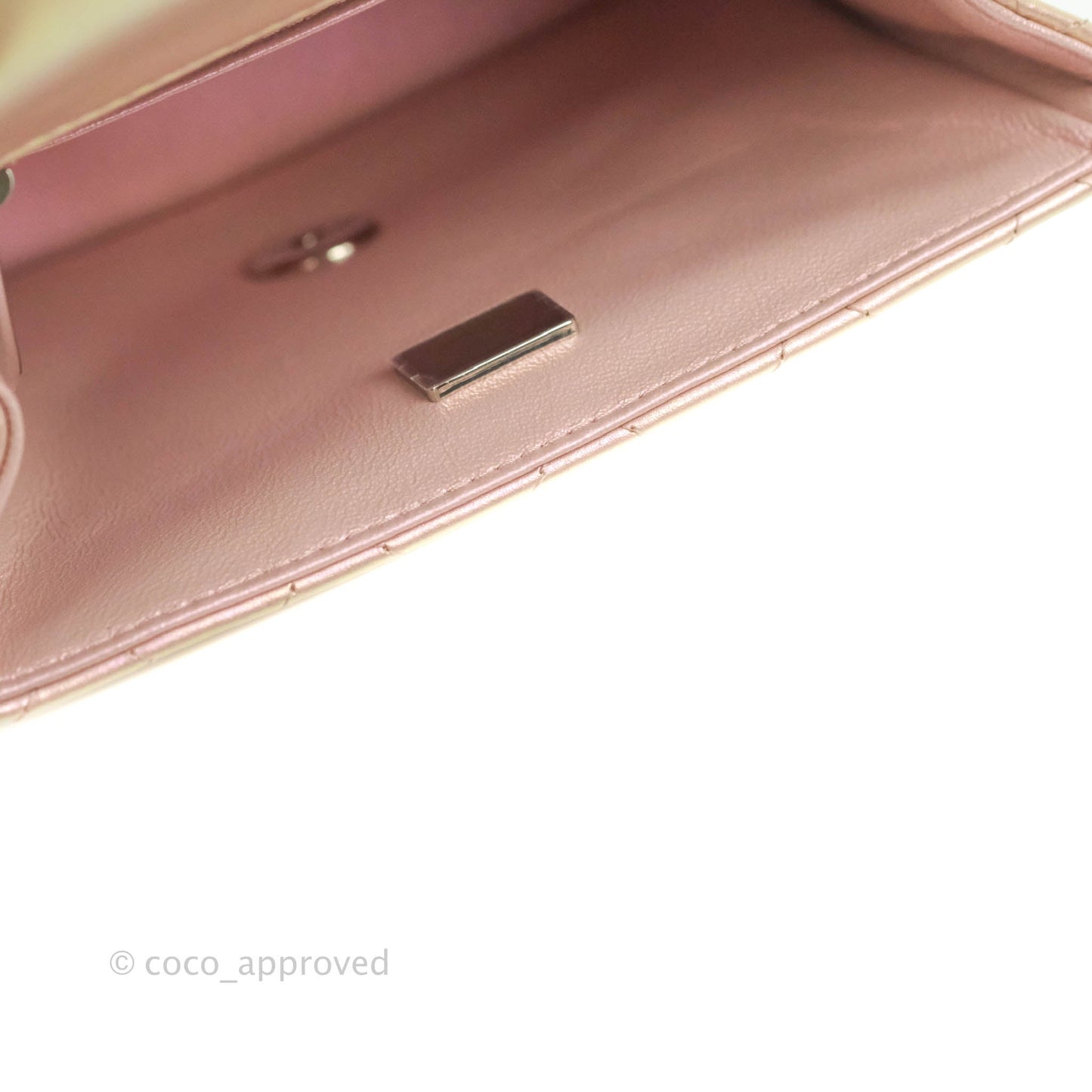 Chanel Mini Square Quilted Iridescent Pink Silver Hardware