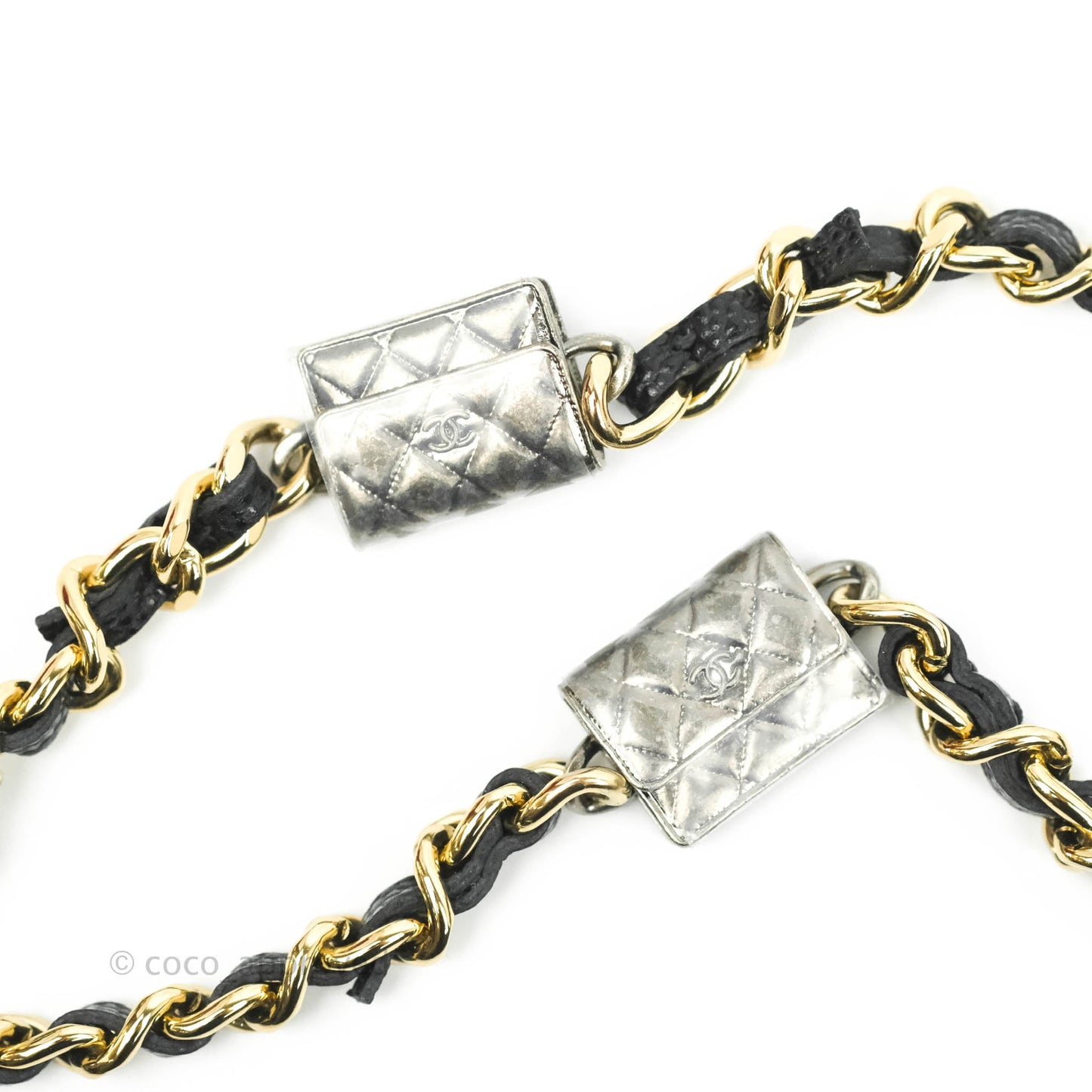 Chanel Quilted WOC Black Caviar Gold Hardware With Charms